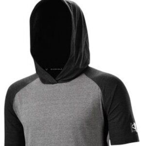 NWT Evoshield Youth Lightweight Short Sleeve Hoodie Grey/Black L